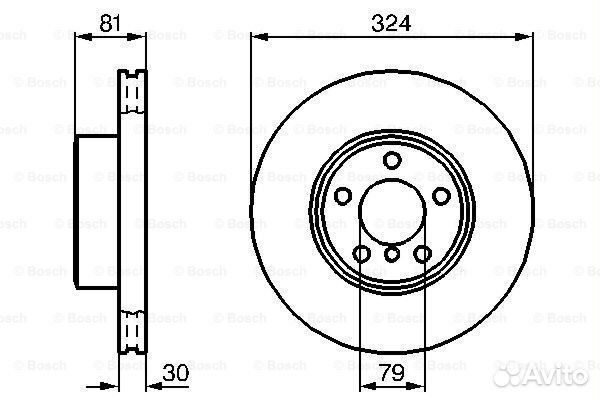 Диск тормозной передний BMW 730 735 E65 Е66 03г