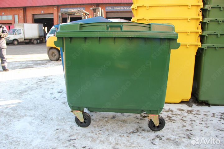 Пластиковый мусорный бак 660л Ш6150