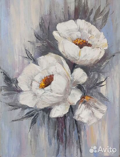 Цветы, картина маслом