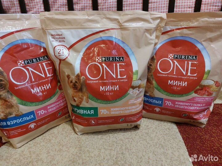 Корм для собак purina one 1.5кг