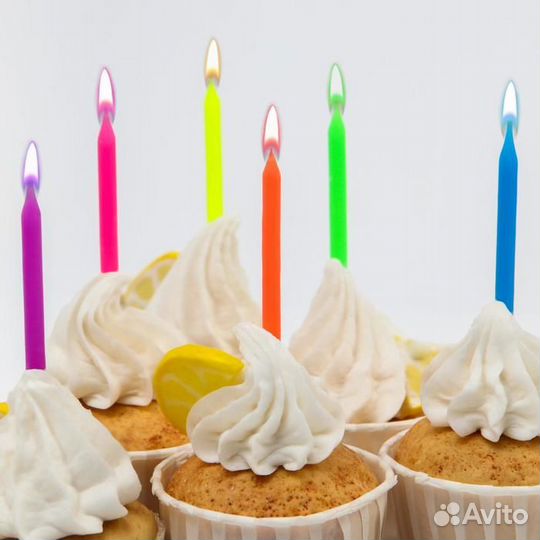 Набор свечей с цветным пламенем для торта