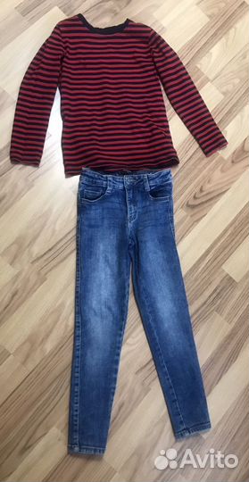 Джинсы mango 122 и лонгслив OVS 128(маломерка)