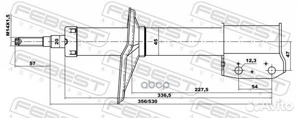 Амортизатор передний 24666258F Febest