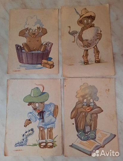 Открытки из серии liberia негритёнок, старинные