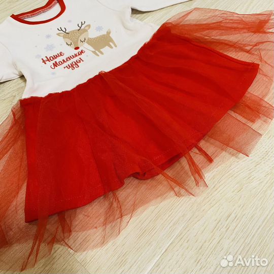 Платье боди для девочки на новый год