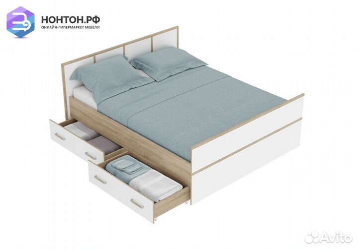 Кровать Сакура дуб сонома / белый