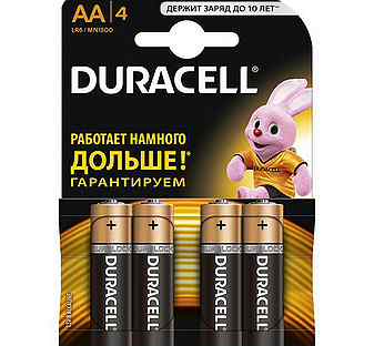 Батарейки duracell LR6 (AA) 4 шт в блистере