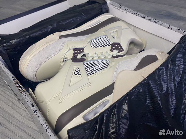 Nike Air Jordan 4 Beige Brown с мехом