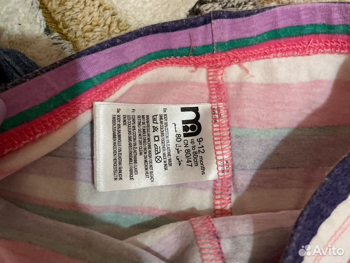 Джинсовая рубашка 80 + лосины 80