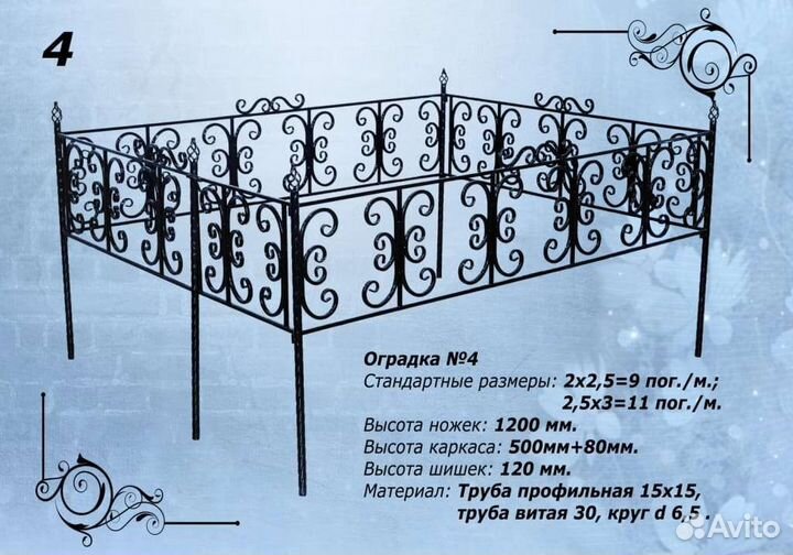 Оградки металлические