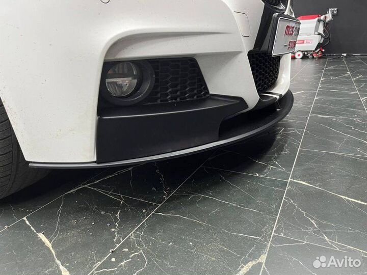 Губа стиль M-Performance черный мат BMW 3 F30 ф30