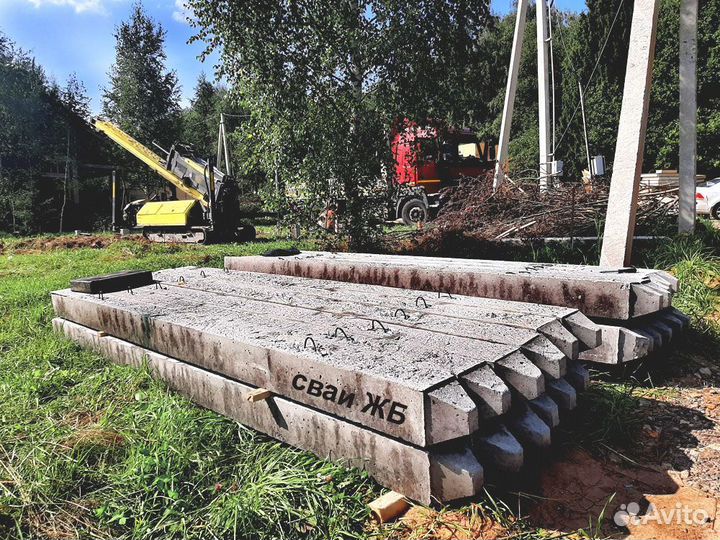 Забивные сваи, Жб сваи, Бетонные сваи