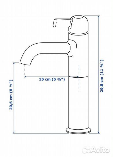 Смеситель икеа хром, новый