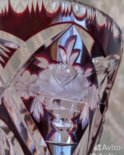 Антикварная немецкая хрустальная ваза