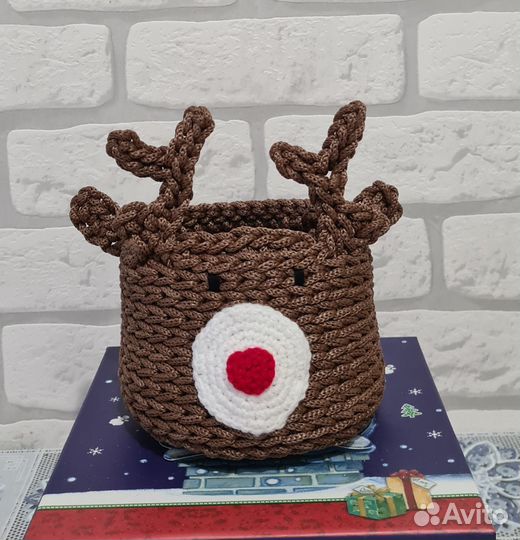 Корзинка-олень ручной работы
