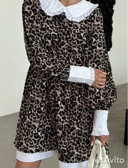 Платье леопардовое