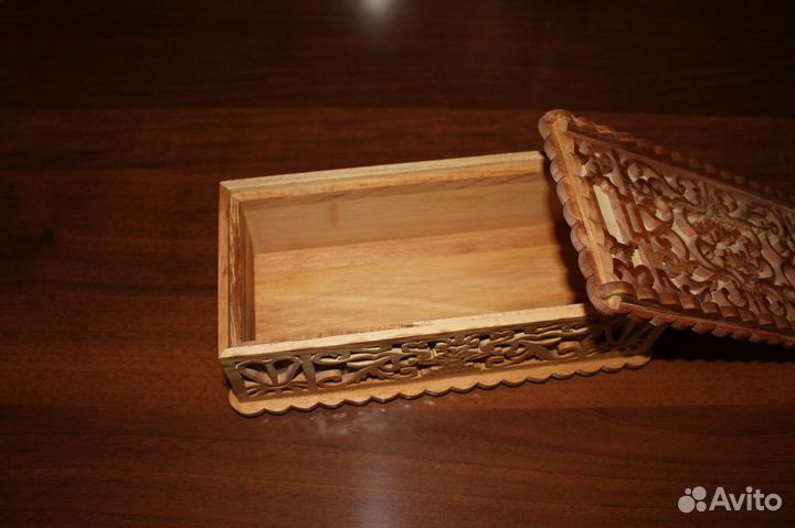Шкатулка деревянная резная массив бука hand made