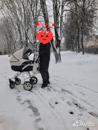 Коляска 2 в 1 indigo эко кожа