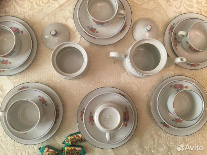 Сервиз чайный фарфор СССР новый