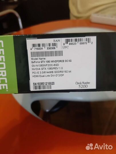 Видеокарта gtx 1060 6gb