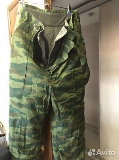 Камуфляжные штаны зимние с подстежкой из ватина