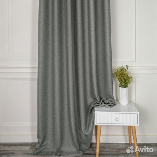 Шторы рогожка Орфей Серебро