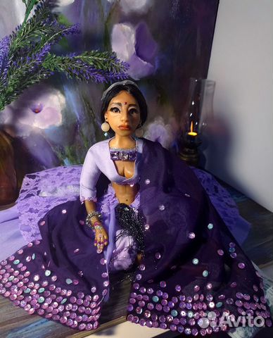 Кукла ручной работы Индианка Лаванда