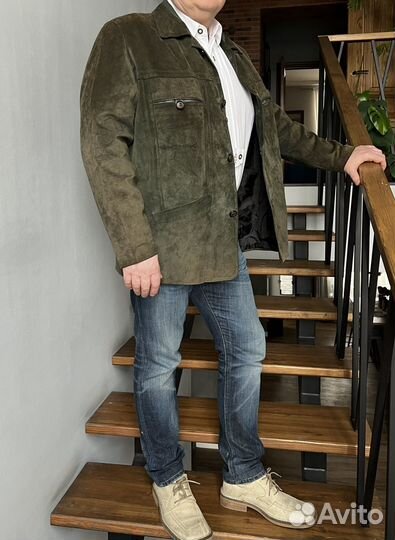Баварская винтажная кожаная куртка 52-54