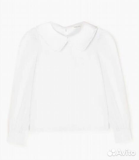 Белая блузка oversize с воротником Gloria Jeans