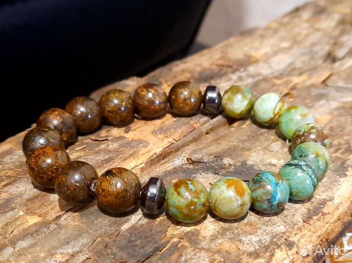 Хризоколла Бронзит Камень Браслет