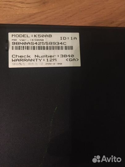 Ноутбук asus k50ab на запчасти