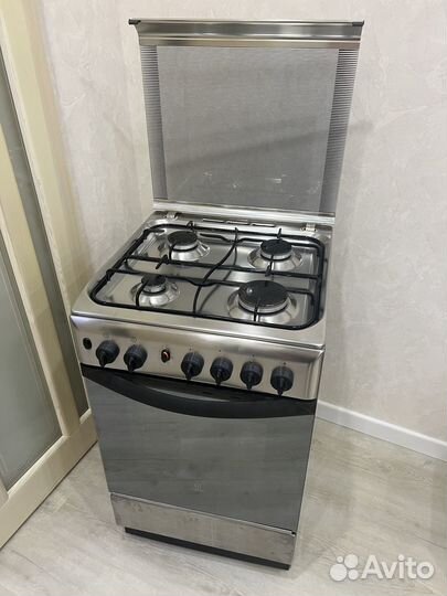 Газовая плита indesit (нерж,поджиг, электровертел)