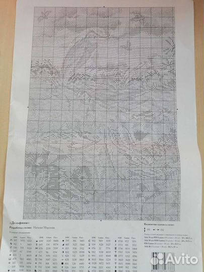 Схема для вышивания крестиком Дельфины