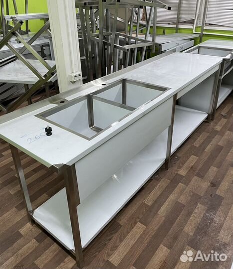Двойная стол мойка из нержавейки
