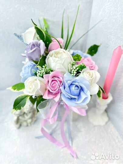 Букеты из мыльных роз