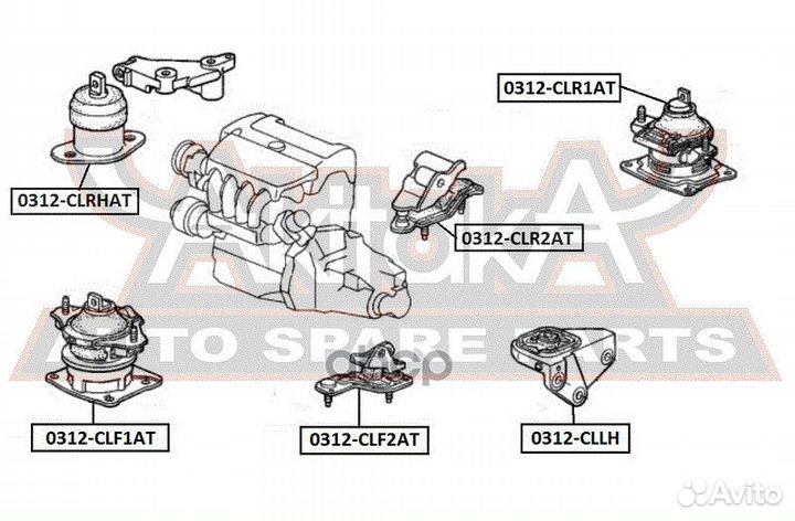 Подушка двигателя ат зад прав/лев 0312CLR1A