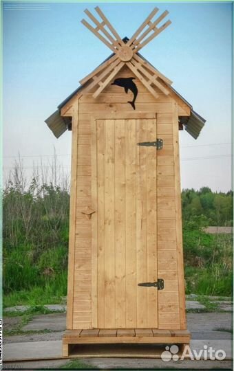 Дачный туалет деревянный с установкой SCP