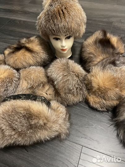 Новая меховая шапка из лесы кристал