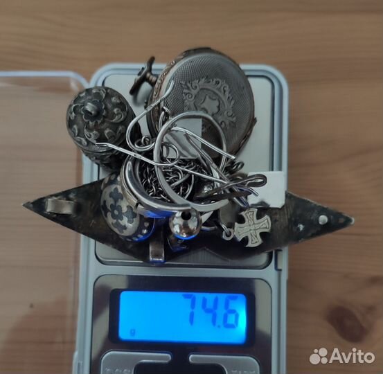 Лом серебра 74гр