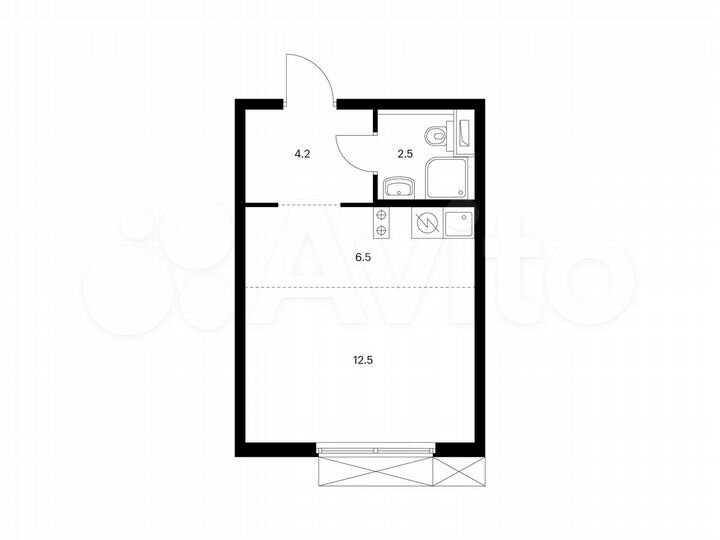 Квартира-студия, 25,7 м², 5/14 эт.