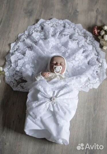 Уголок на выписку и бант кружевной