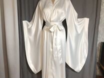 Кимоно, длинное вечернее платье белое айвори