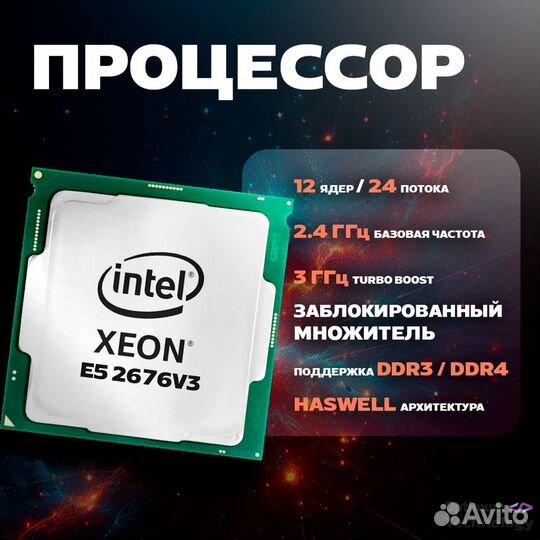 Комплект Atermiter x99 LGA2011 DDR3 + Xeon 2676v3