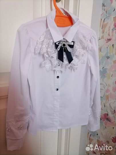 Блузка школьная на девочку 128