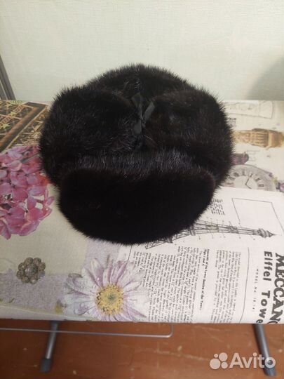 Норковая шапка мужская, размер 58, бу