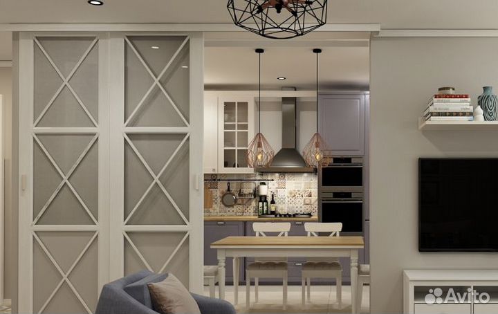 Раздвижные двери и перегородки в стиле «Прованс»