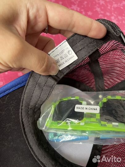 Очки и бейсболка (кепка) minecraft на 49-52см