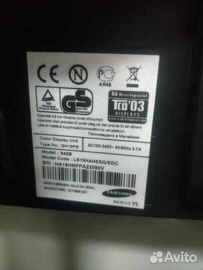 Монитор samsung synkmaster 940b