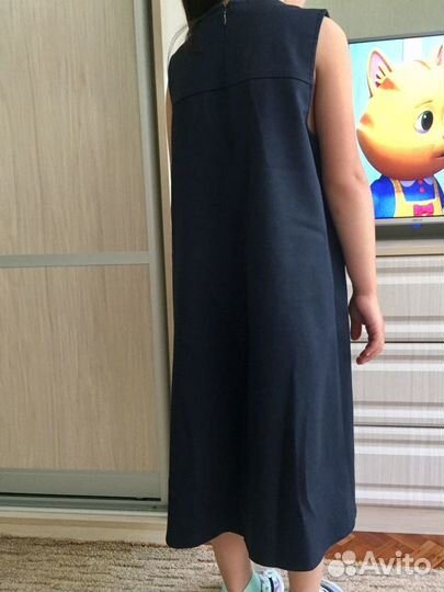 Школьное платье синее