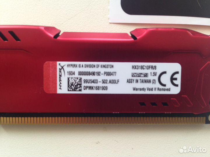 Модуль памяти Kingston HyperX fury hx318c10fr/8